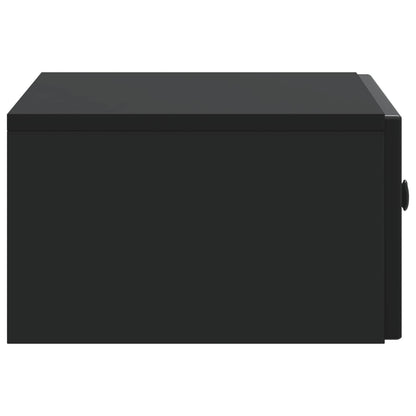 Wall-Mounted Bedside Cabinet Black 49 x 34.5 x 20 cm