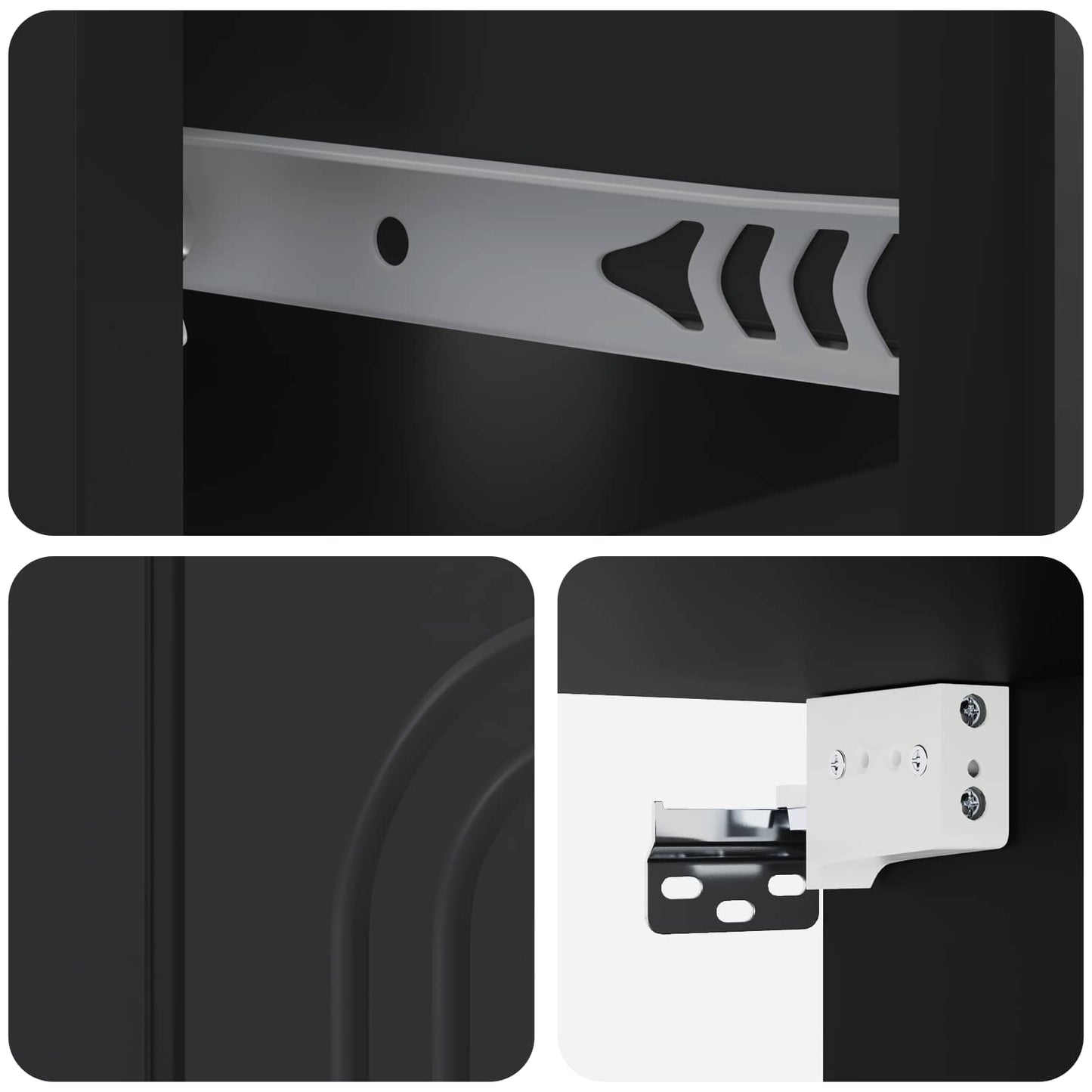 Wall-Mounted Bedside Cabinet 2 pcs Black 49 x 34.5 x 20 cm