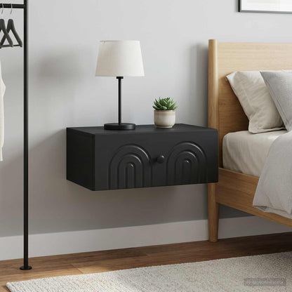 Wall-Mounted Bedside Cabinet 2 pcs Black 49 x 34.5 x 20 cm
