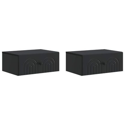 Wall-Mounted Bedside Cabinet 2 pcs Black 49 x 34.5 x 20 cm