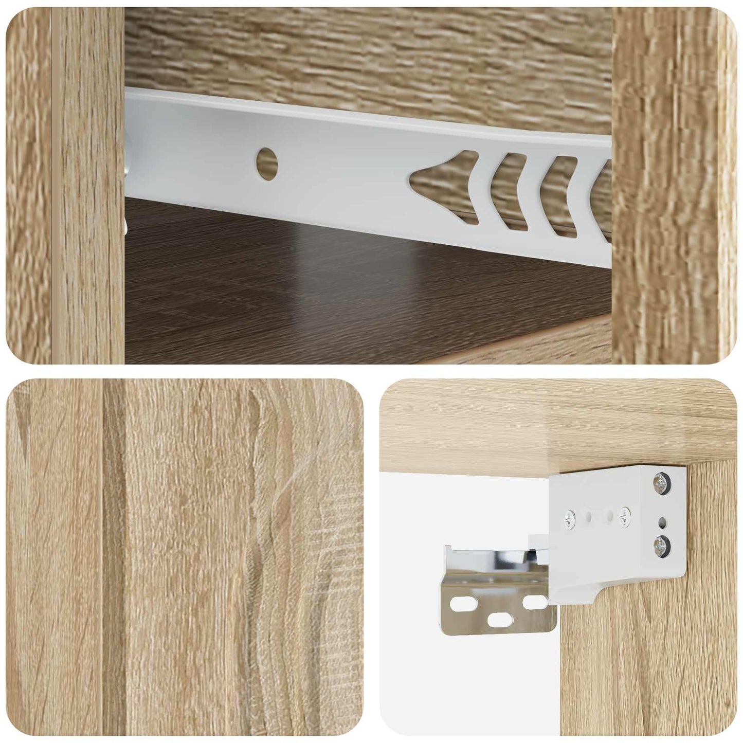Wall-Mounted Bedside Cabinet Sonoma Oak 49 x 34.5 x 20 cm