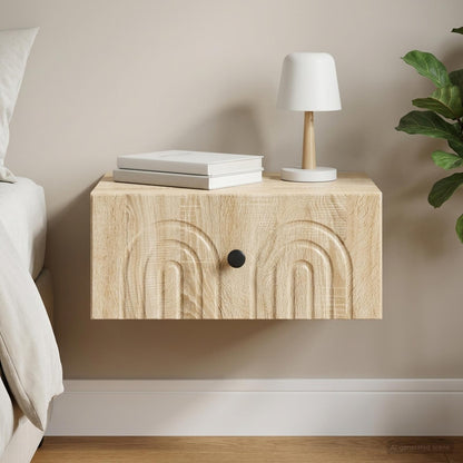 Wall-Mounted Bedside Cabinet Sonoma Oak 49 x 34.5 x 20 cm