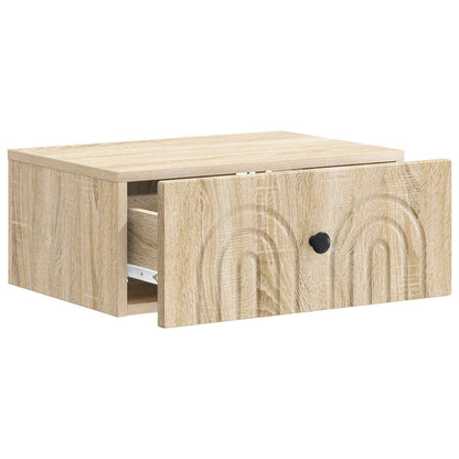 Wall-Mounted Bedside Cabinet Sonoma Oak 49 x 34.5 x 20 cm