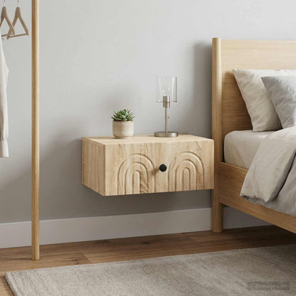 Wall-Mounted Bedside Cabinet 2 pcs Sonoma Oak 49 x 34.5 x 20 cm