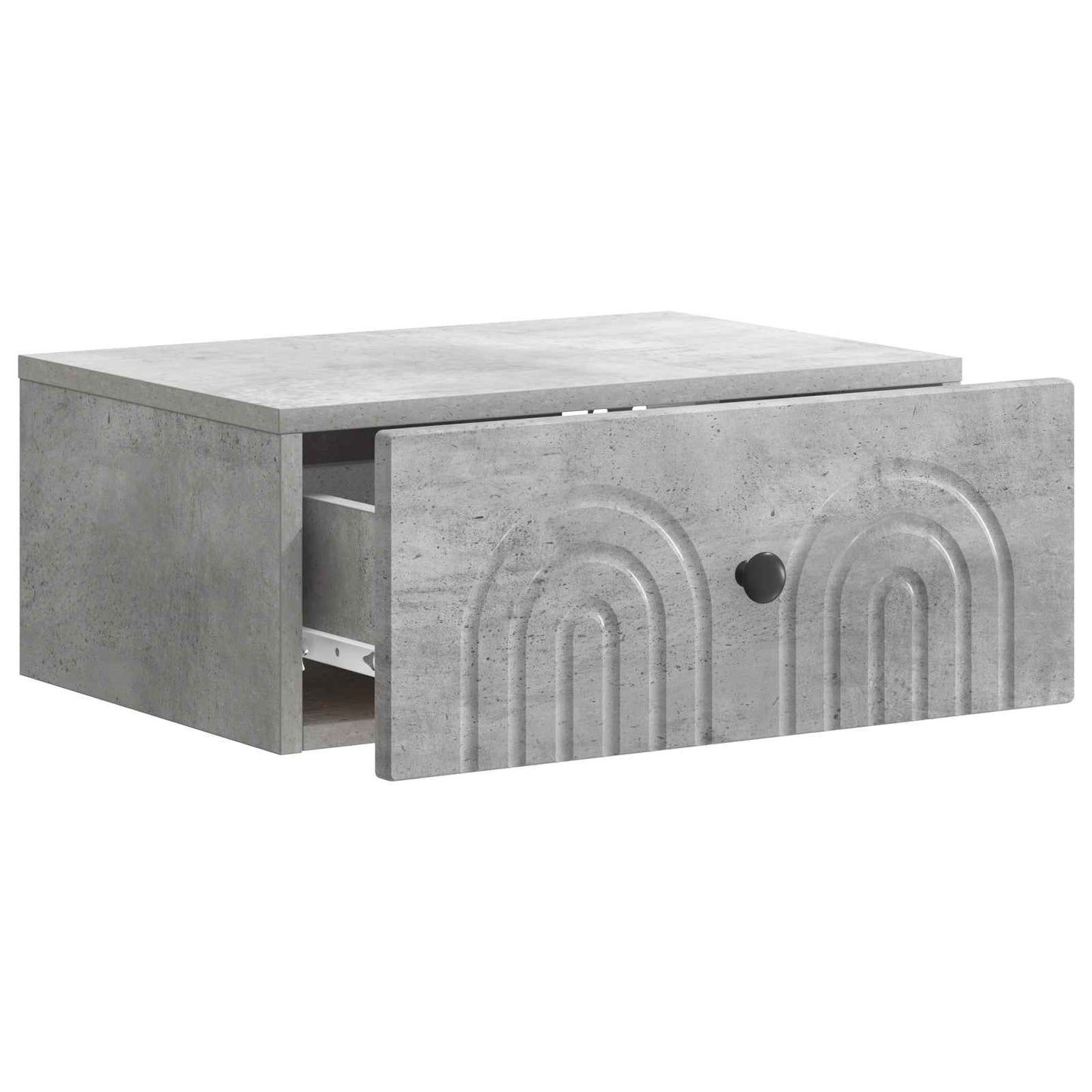 Wall-Mounted Bedside Cabinet Concrete Grey 49 x 34.5 x 20 cm