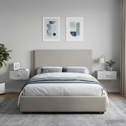Wall-Mounted Bedside Cabinet 2 pcs Concrete Grey