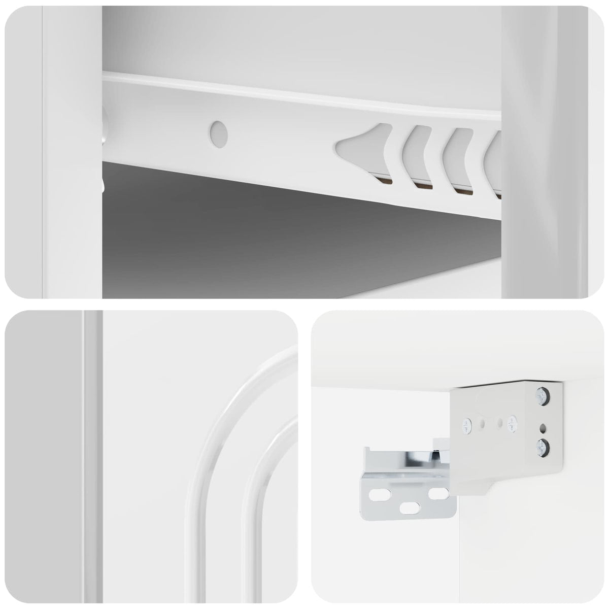 Wall-Mounted Bedside Cabinet High Gloss White 49 x 34.5 x 20 cm