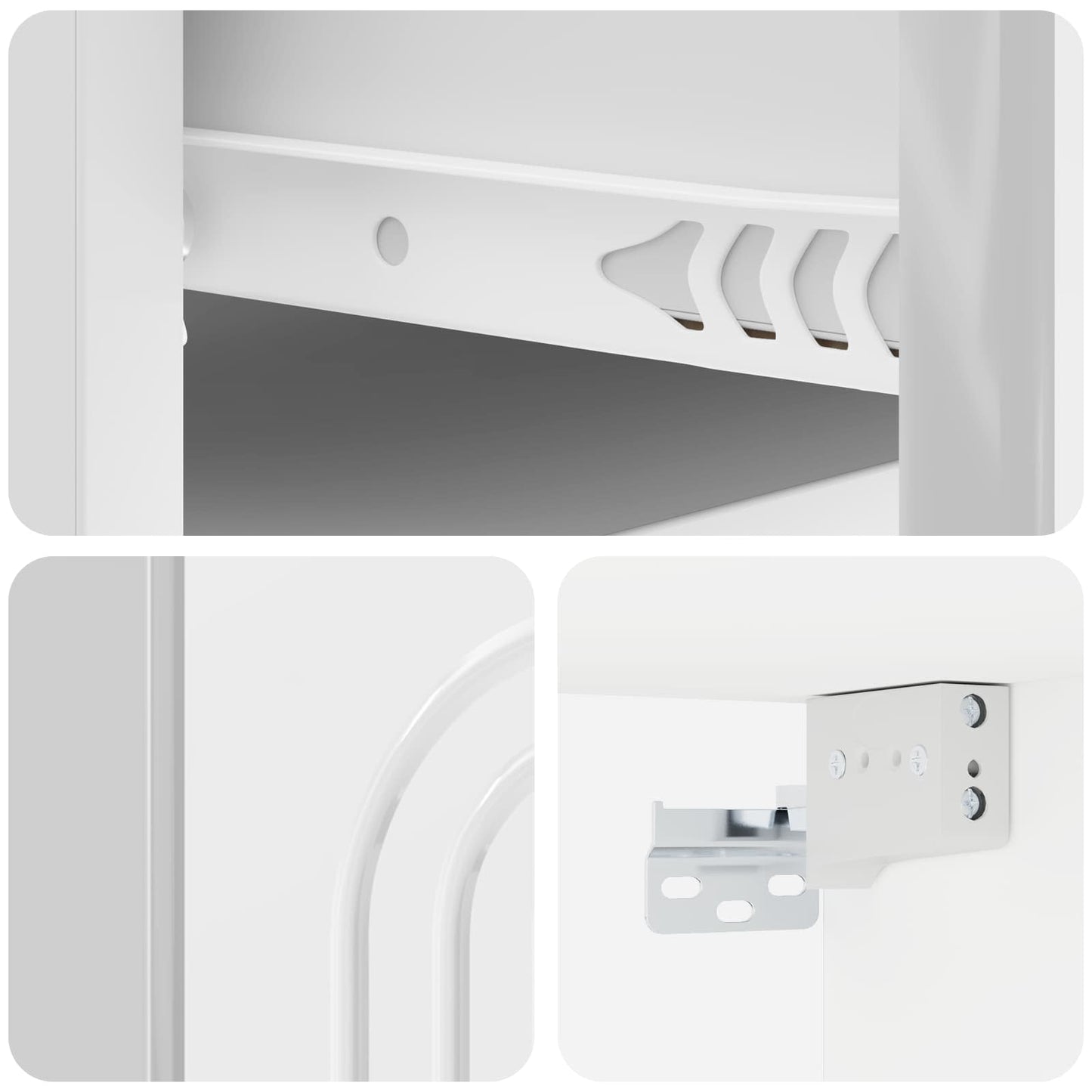 Wall-Mounted Bedside Cabinet with Drawer 2 pcs High Gloss White
