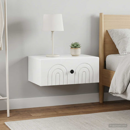 Wall-Mounted Bedside Cabinet 2 pcs High Gloss White