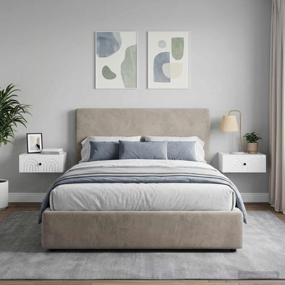 Wall-Mounted Bedside Cabinet 2 pcs High Gloss White