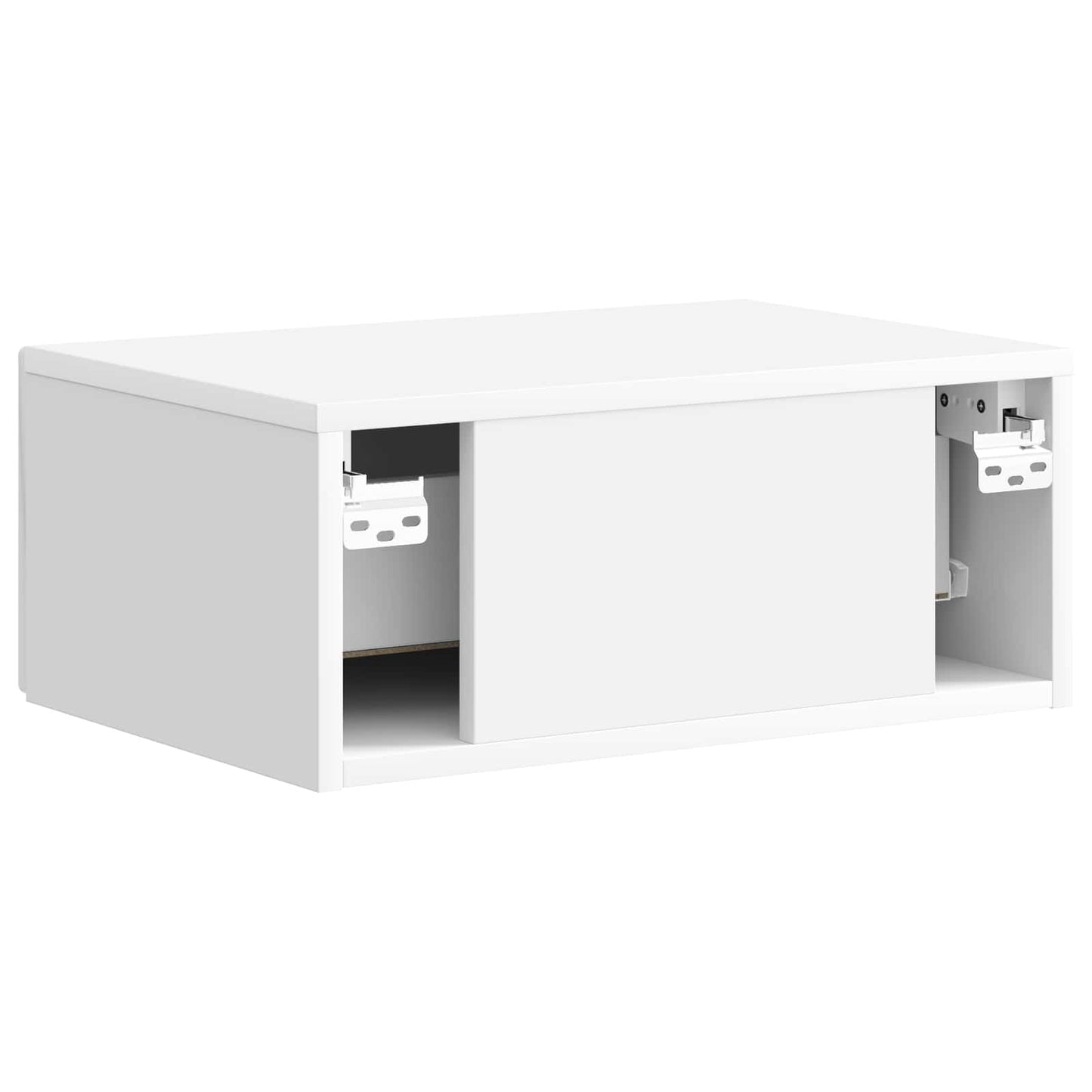 Wall-Mounted Bedside Cabinet with Drawer 2 pcs High Gloss White