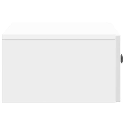 Wall-Mounted Bedside Cabinet with Drawer 2 pcs High Gloss White