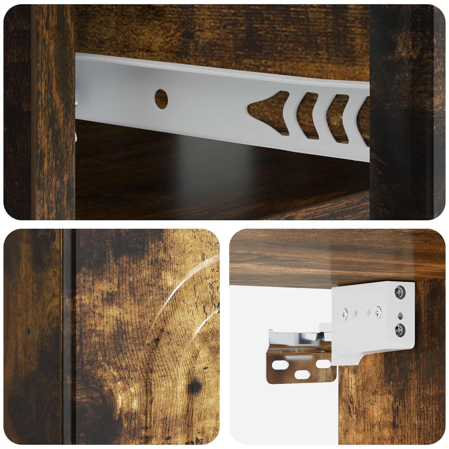 Wall-Mounted Bedside Cabinet Smoked Oak 49 x 34.5 x 20 cm