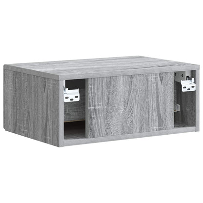 Wall-Mounted Bedside Cabinet Grey Sonoma 49 x 34.5 x 20 cm