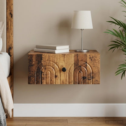Wall-Mounted Bedside Cabinet Old Wood 49 x 34.5 x 20 cm