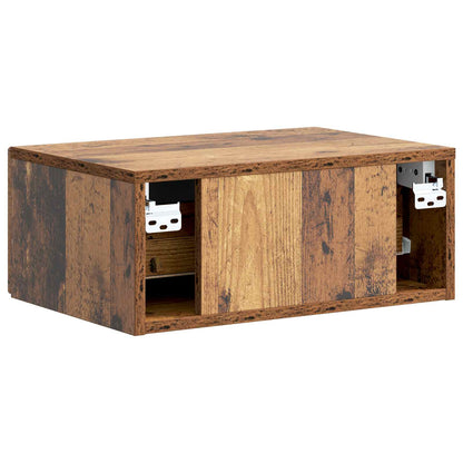 Wall-Mounted Bedside Cabinet Old Wood 49 x 34.5 x 20 cm
