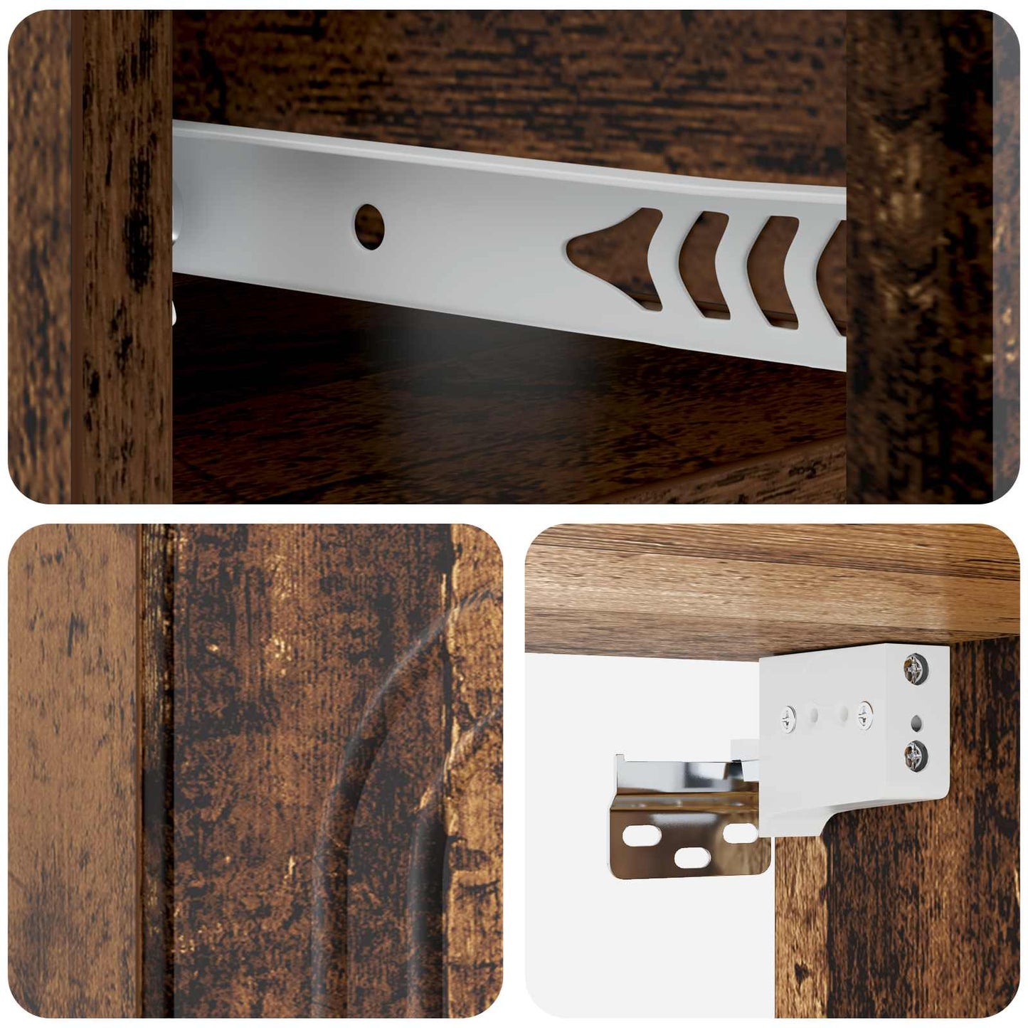 Wall-Mounted Bedside Cabinet 2 pcs Old Wood 49 x 34.5 x 20 cm