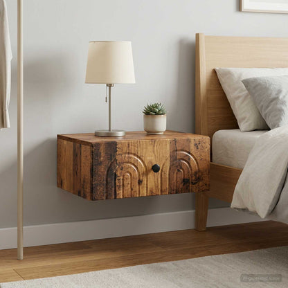 Wall-Mounted Bedside Cabinet 2 pcs Old Wood 49 x 34.5 x 20 cm
