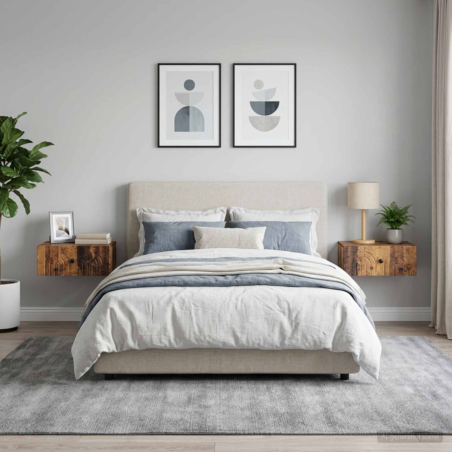 Wall-Mounted Bedside Cabinet 2 pcs Old Wood 49 x 34.5 x 20 cm