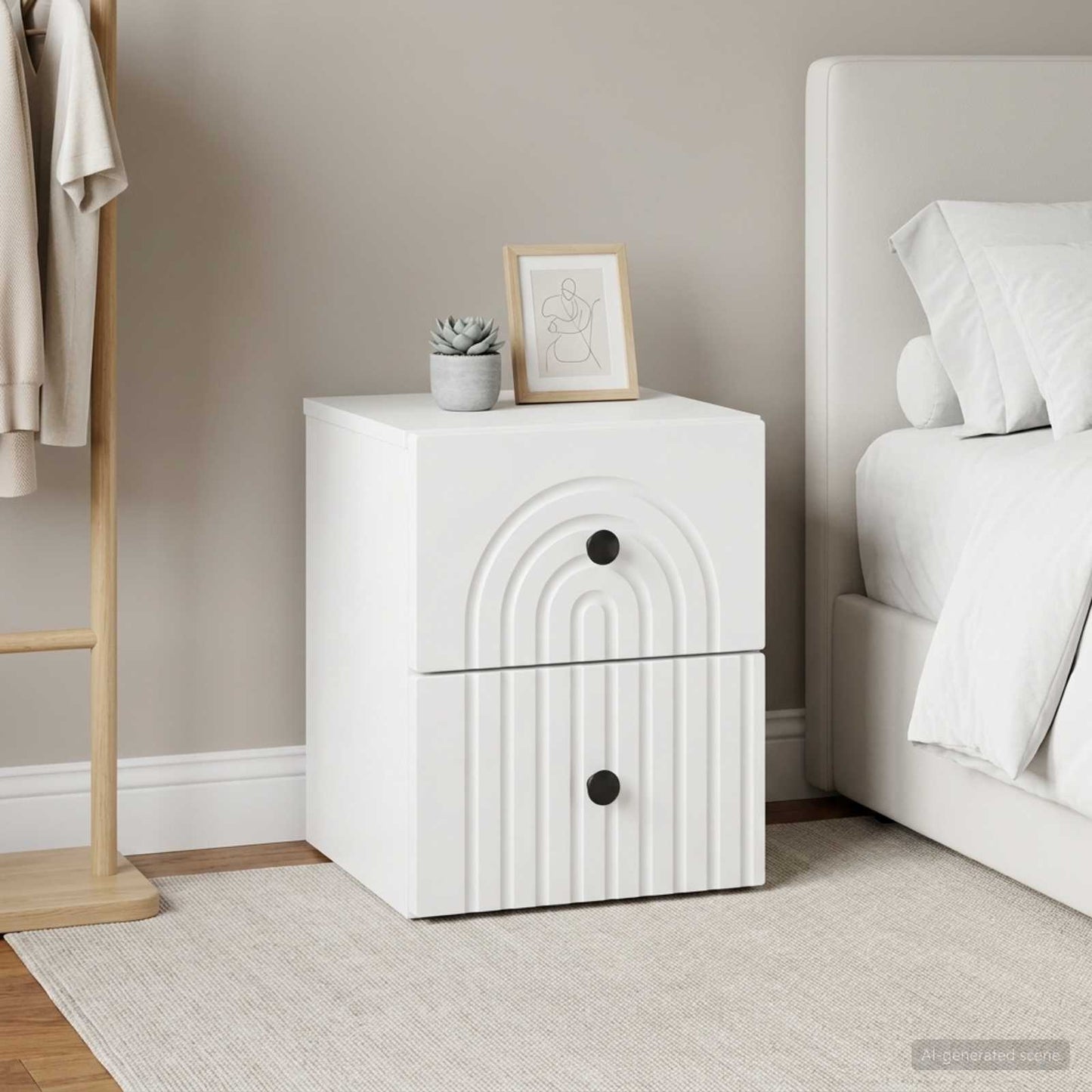 Wall-Mounted Bedside Cabinet 2 pcs White 33 x 34.5 x 40 cm