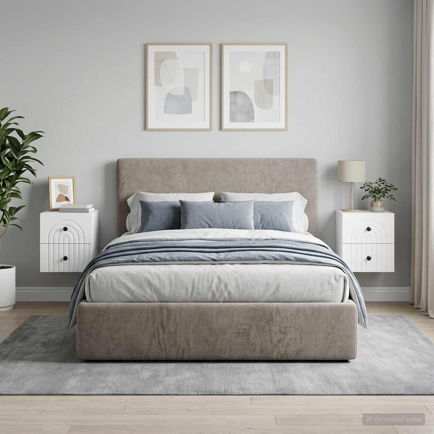 Wall-Mounted Bedside Cabinet 2 pcs White 33 x 34.5 x 40 cm