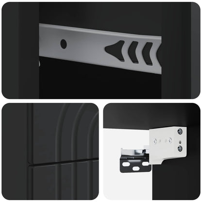 Wall-Mounted Bedside Cabinet Black 33 x 34.5 x 40 cm