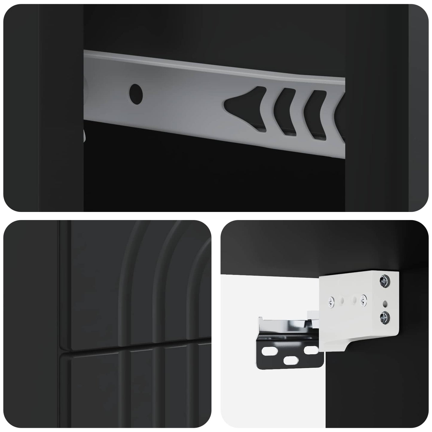 Wall-Mounted Bedside Cabinet 2 pcs Black 33 x 34.5 x 40 cm