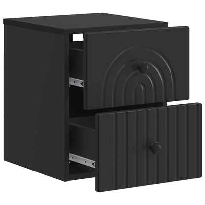 Wall-Mounted Bedside Cabinet 2 pcs Black 33 x 34.5 x 40 cm