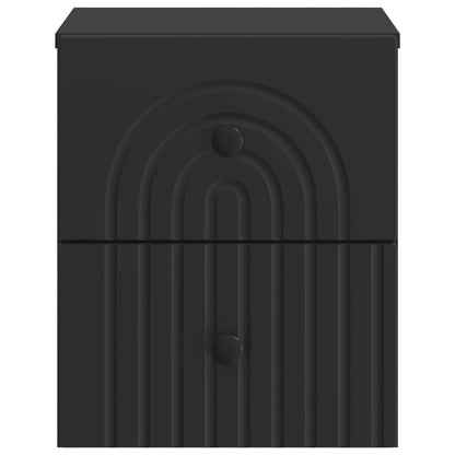 Wall-Mounted Bedside Cabinet 2 pcs Black 33 x 34.5 x 40 cm
