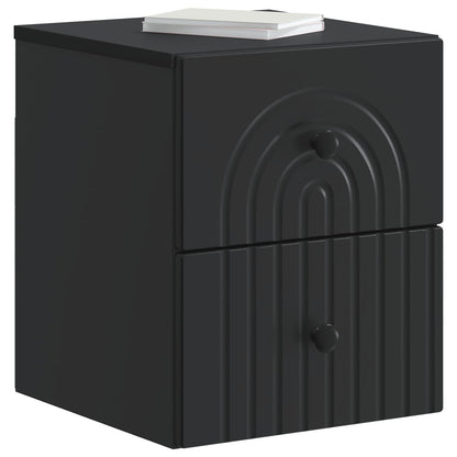 Wall-Mounted Bedside Cabinet 2 pcs Black 33 x 34.5 x 40 cm