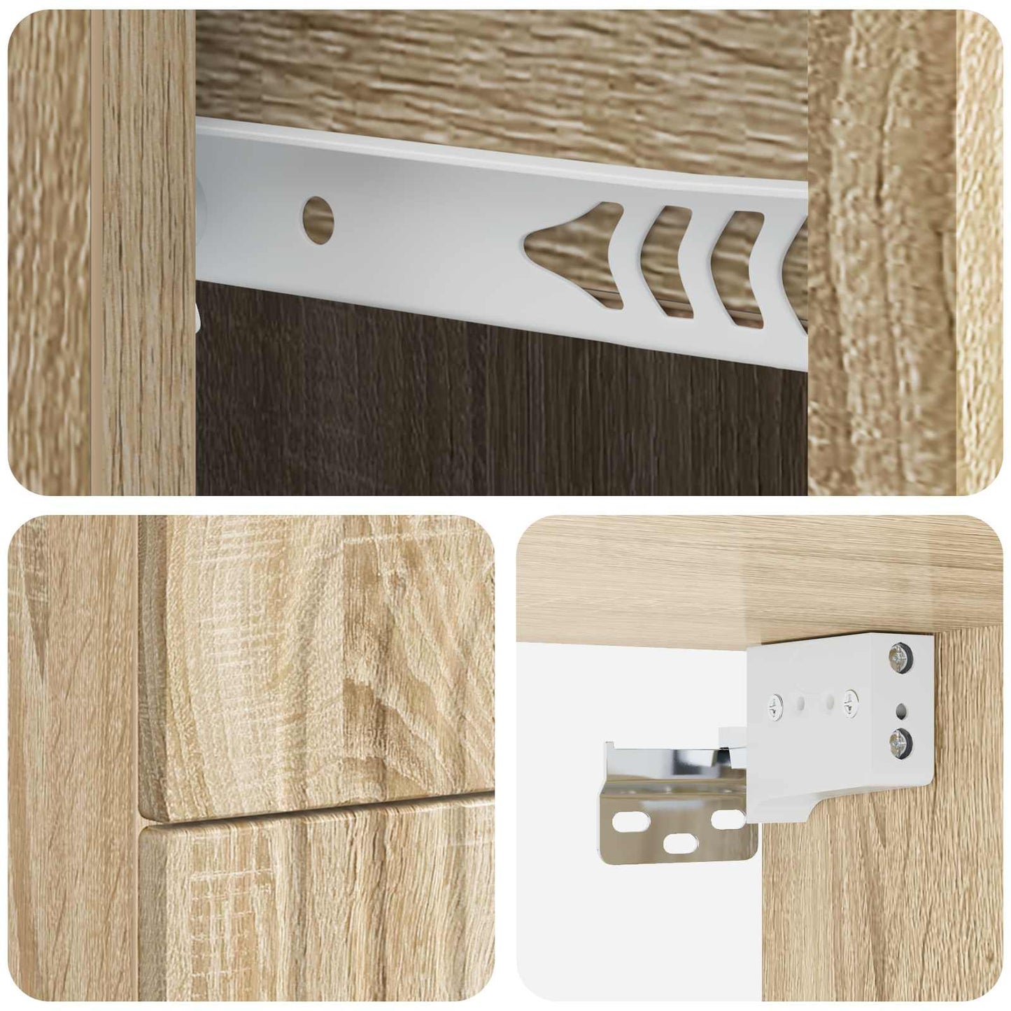 Wall-Mounted Bedside Cabinet 2 pcs Sonoma Oak 33 x 34.5 x 40 cm
