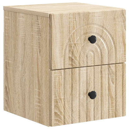 Wall-Mounted Bedside Cabinet 2 pcs Sonoma Oak 33 x 34.5 x 40 cm