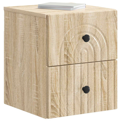 Wall-Mounted Bedside Cabinet 2 pcs Sonoma Oak 33 x 34.5 x 40 cm
