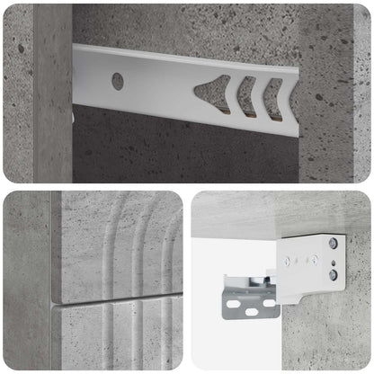 Wall-Mounted Bedside Cabinet Concrete Grey 33 x 34.5 x 40 cm
