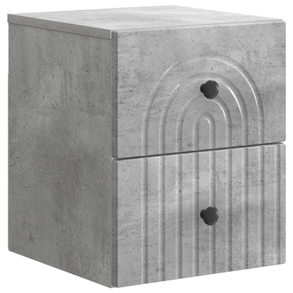 Wall-Mounted Bedside Cabinet Concrete Grey 33 x 34.5 x 40 cm