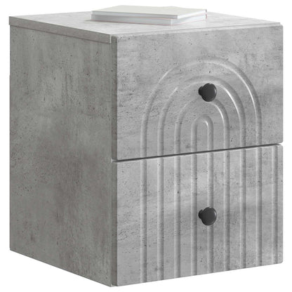 Wall-Mounted Bedside Cabinet Concrete Grey 33 x 34.5 x 40 cm