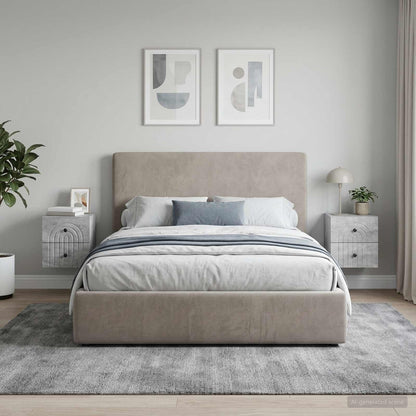 Wall-Mounted Bedside Cabinet 2 pcs Concrete Grey