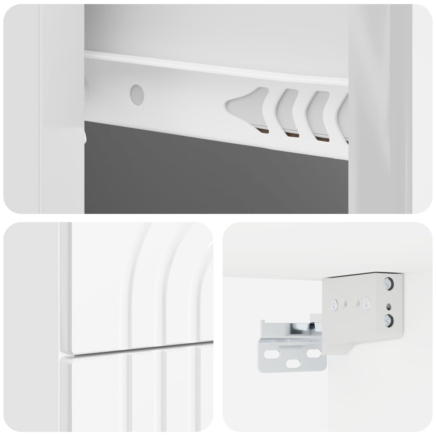 Wall-Mounted Bedside Cabinet High Gloss White 33 x 34.5 x 40 cm