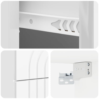 Wall-Mounted Bedside Cabinet High Gloss White 33 x 34.5 x 40 cm