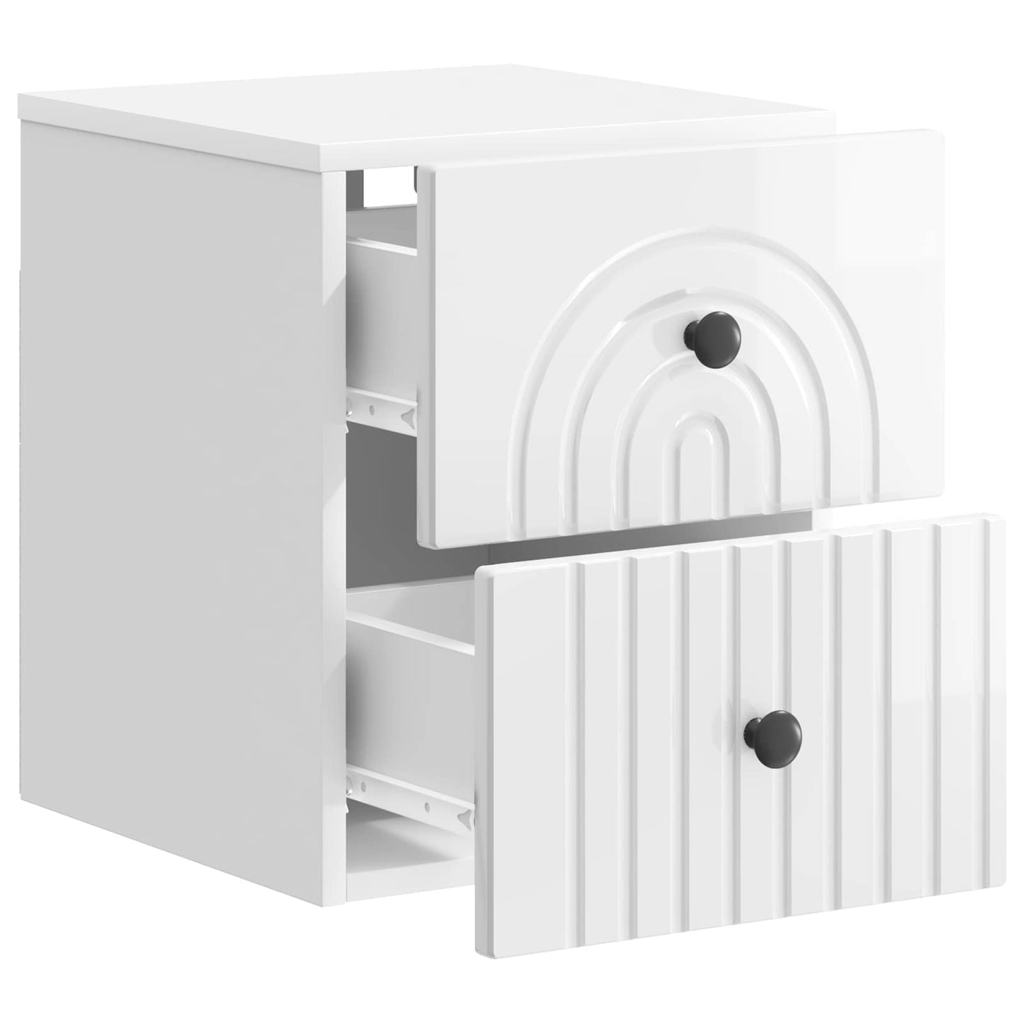 Wall-Mounted Bedside Cabinet High Gloss White 33 x 34.5 x 40 cm