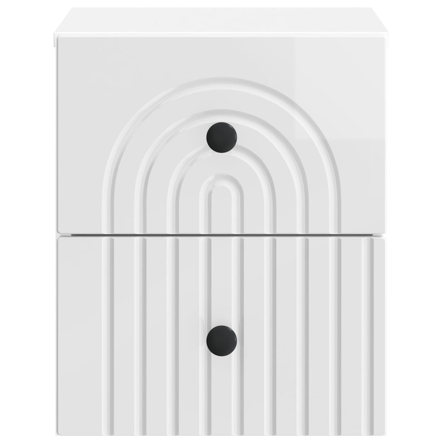 Wall-Mounted Bedside Cabinet High Gloss White 33 x 34.5 x 40 cm