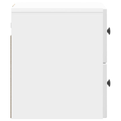 Wall-Mounted Bedside Cabinet High Gloss White 33 x 34.5 x 40 cm
