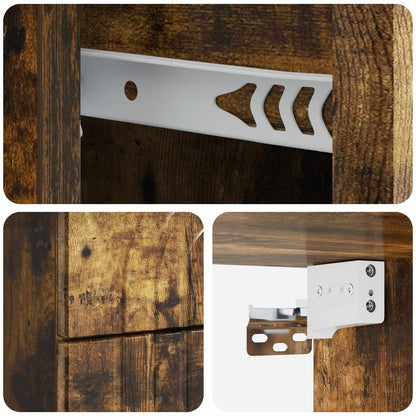 Wall-Mounted Bedside Cabinet 2 pcs Smoked Oak 33 x 34.5 x 40 cm