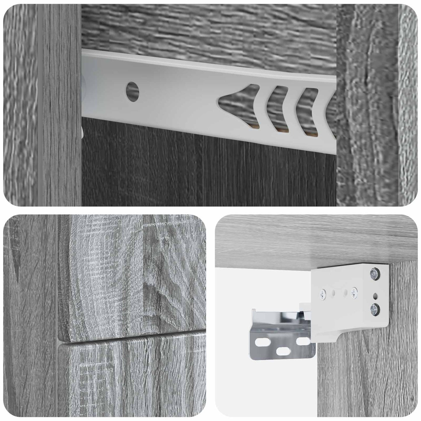 Wall-Mounted Bedside Cabinet Grey Sonoma 33 x 34.5 x 40 cm