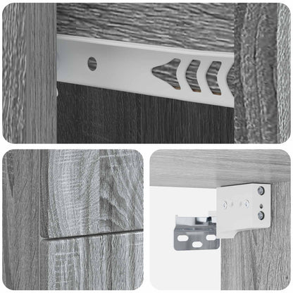Wall-Mounted Bedside Cabinet Grey Sonoma 33 x 34.5 x 40 cm