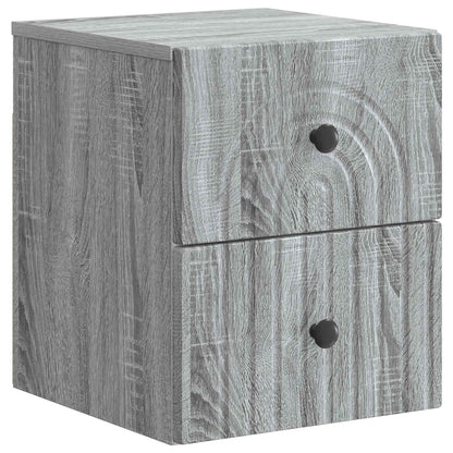 Wall-Mounted Bedside Cabinet Grey Sonoma 33 x 34.5 x 40 cm