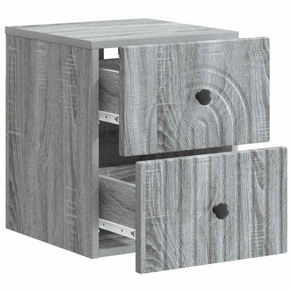 Wall-Mounted Bedside Cabinet Grey Sonoma 33 x 34.5 x 40 cm