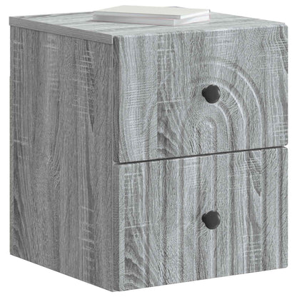 Wall-Mounted Bedside Cabinet Grey Sonoma 33 x 34.5 x 40 cm