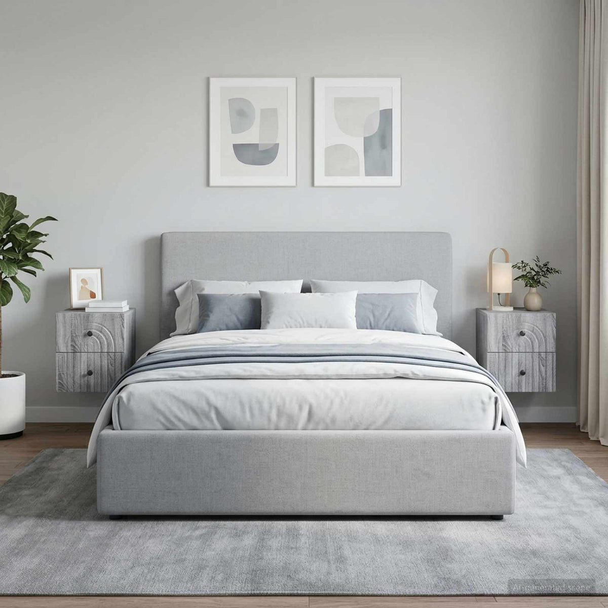 Wall-Mounted Bedside Cabinet 2 pcs Grey Sonoma