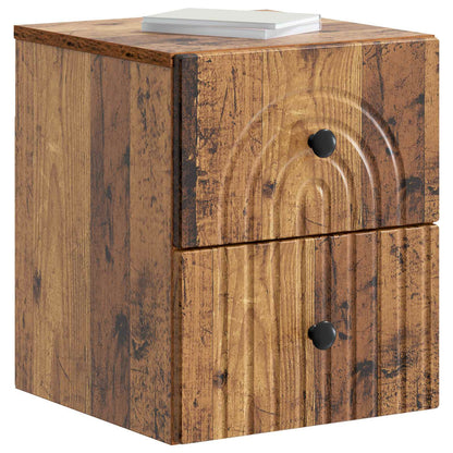 Wall-Mounted Bedside Cabinet Old Wood 33 x 34.5 x 40 cm